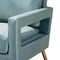 Baxton Studio Leland Glam and Luxe Light Blue Velvet Fabric and Gold Finished Armchair 182-11447-Zoro - alternate 3